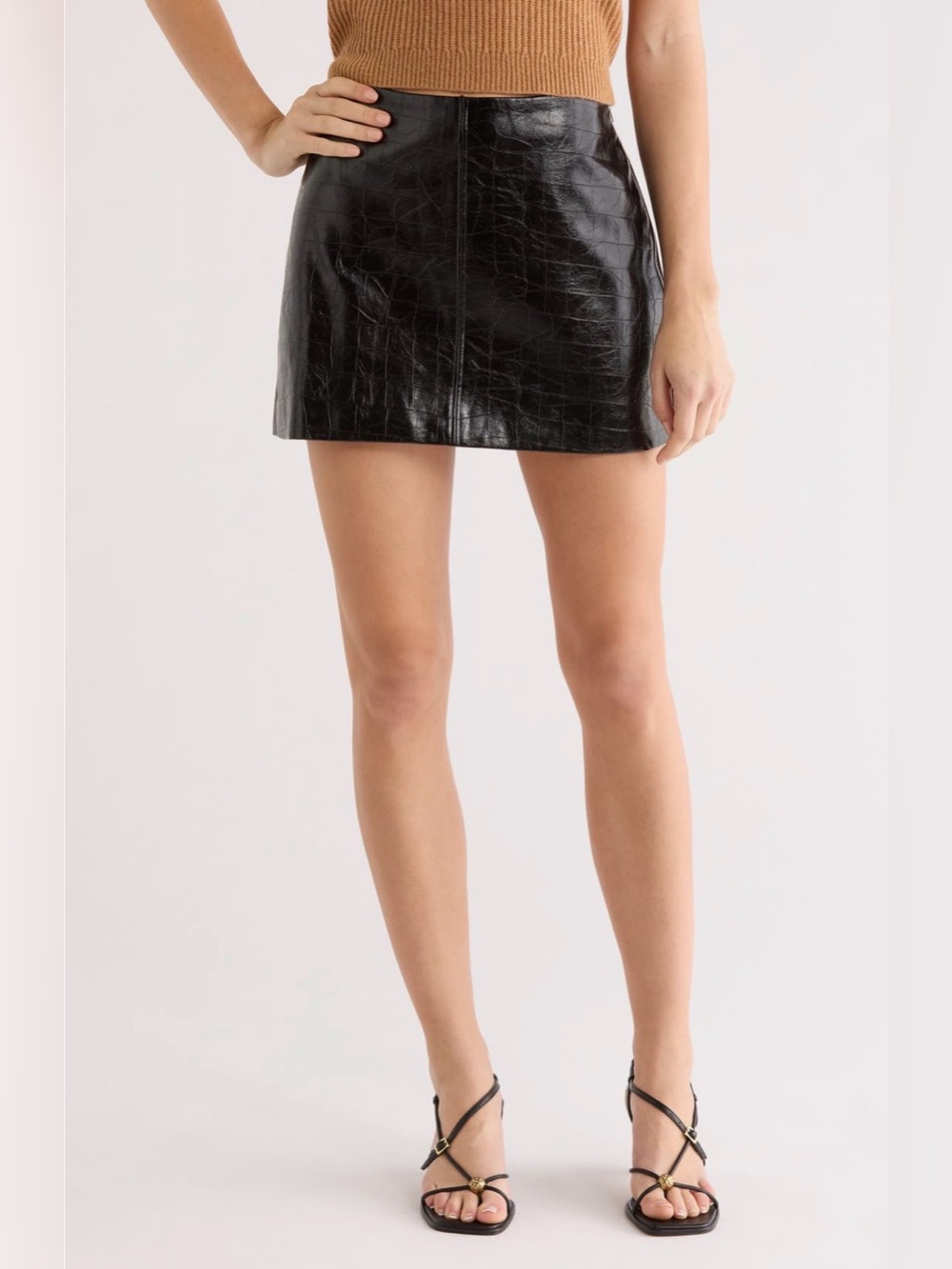 Astr the Label Savana Faux Leather Mini Skirt